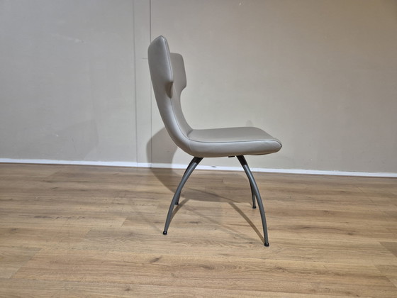 Image 1 of 4x Leolux Callas Chairs Dining - Grey - Leather New Condition