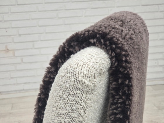 Anni '70, design scandinavo, sedia a dondolo con schienale alto, rivestita. – Sedie a dondolo, Tessile (photo 20 of 24)