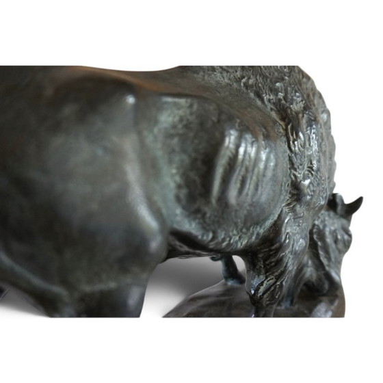 Bull Sculpture in Ceramic by EJM, Germany, 1930, Green, Klassiek (photo 13 of 13)