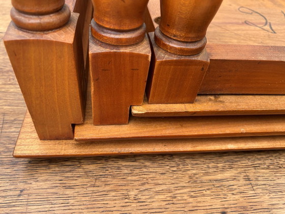 Image 1 of Set of 3 rustic cherry wood nesting coffee tables 1950