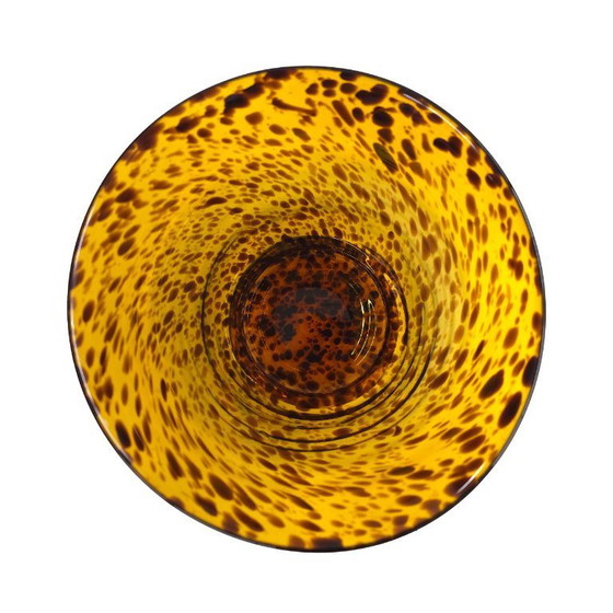 Image 1 of Schildpad glazen vaas | jaren 80 vintage mondgeblazen | Art Deco stijl