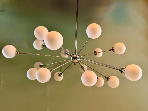 Sputnik Hanglamp Chroom – 18 Lamps Luchter Mid-Century Modern Stijl – kroonluchters, Glass (photo 2 of 11)
