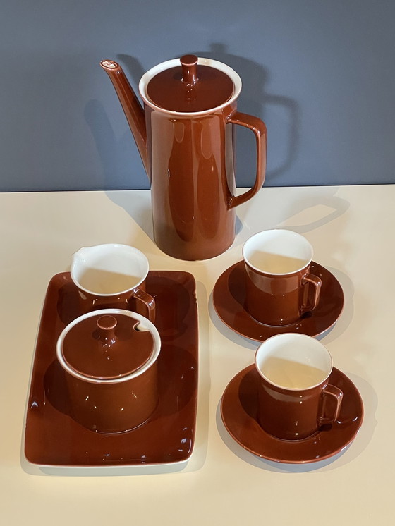 Image 1 of Villeroy & Boch Luxembourg coffee set - chestnut brown vintage design, 1960s