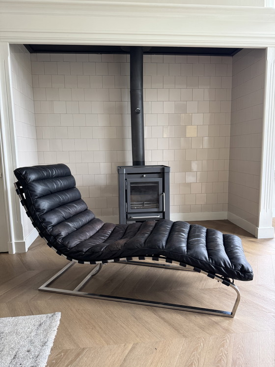 Image 1 of Chaise longue de diseño Mason Flamant - tumbona de piel auténtica