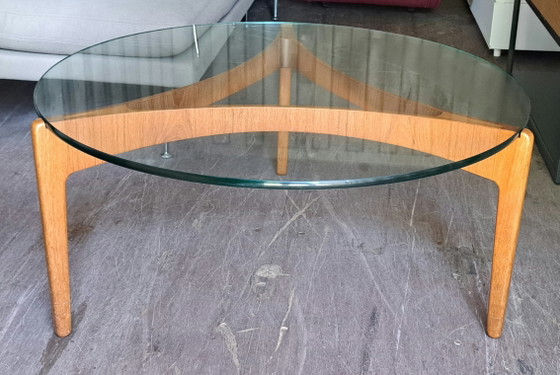 Image 1 of Tavolino da caffè di Sven Ellekaer per Christian Linneberg – Teak e vetro, design danese di metà secolo, anni '60