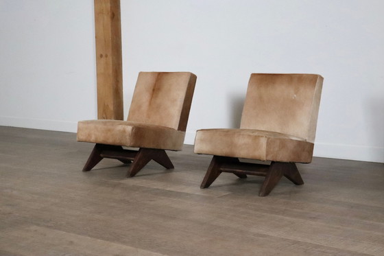 Image 1 of Paar Pierre Jeanneret 'Fireside' stoelen, Modelnr. PJ-SI-36-A