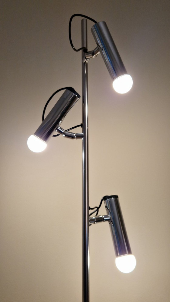 Image 1 of Vintage floor lamp, Luci Milano P393, Italian design, 3 spotlights, chrome, 1970s