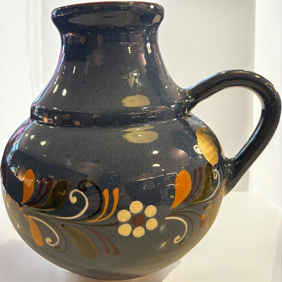 Image 1 of Blue jug, hand-potted and hand-painted by Töpferstudio Seelscheider