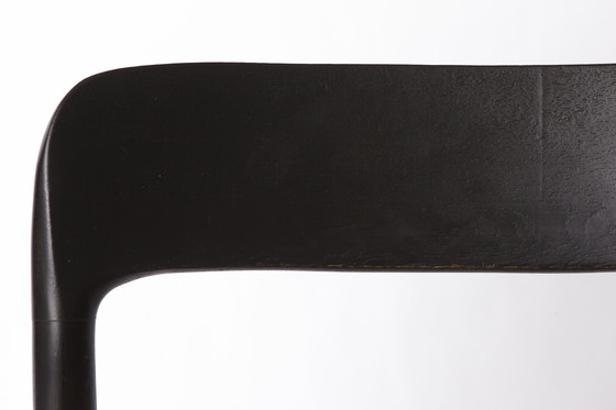 Image 1 of Niels Møller Model 75 Chair in Black Oak with Danish Cord, 1960s Mid-Century Modern Scandinavian Design