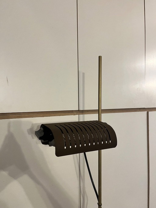 626/L brown floor lamp, designed by Joe Colombo, Oluce edition, vintage, 1960s-70s, original
