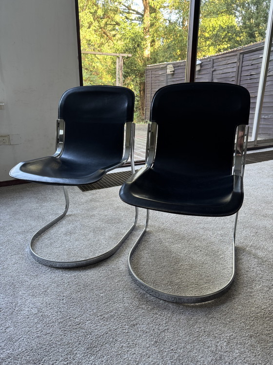 Cidue C2 Chairs Willy Rizzo – Dining chairs, Leather, Metal (photo 5 of 8)