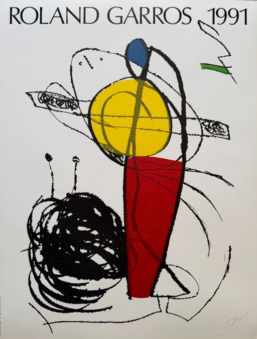 Joan Miró, Roland Garros, 1991, Póster vintage, Impreso en Francia – posters, Paper