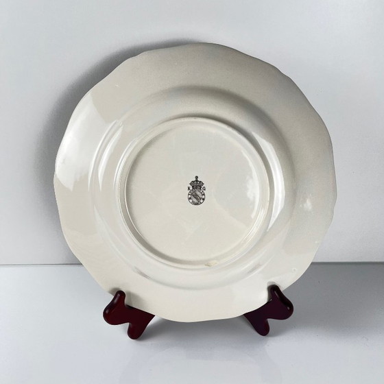 Image 1 of Set de 4 assiettes plates + 1 saladier Luneville Reverbere Yvonne