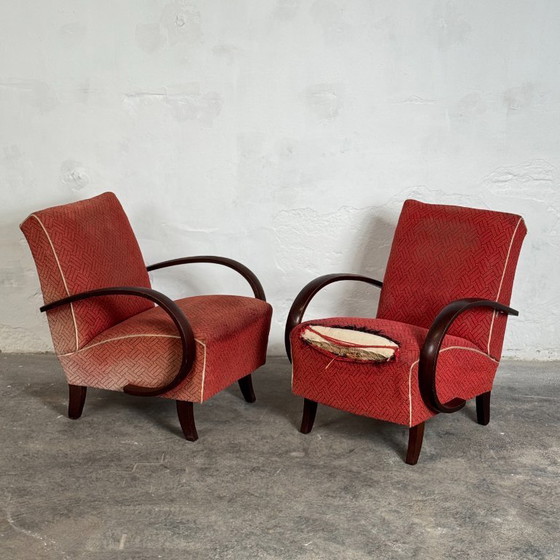 Image 1 of Coppia di poltrone Halabala H-410, anni '30 – Art Déco cecoslovacco