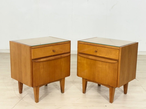 2x Muy bonitas mesitas de noche vintage, mesitas de noche, mesas auxiliares, mesita de noche Hellerau