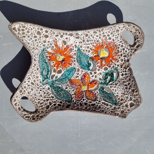 mid century Fat Lava flowers fruitschaal Vallauris France