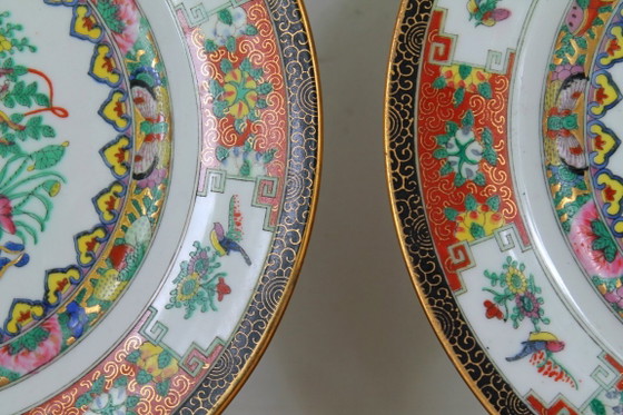 Image 1 of Assiettes chinoises, lot de 2, style Famille Rose, années 1960-70