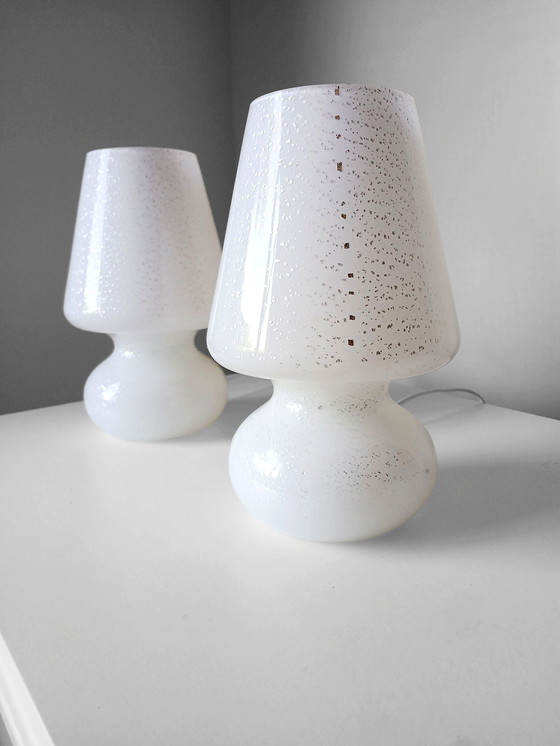 Image 1 of Coppia di lampade fungo in vetro di Murano