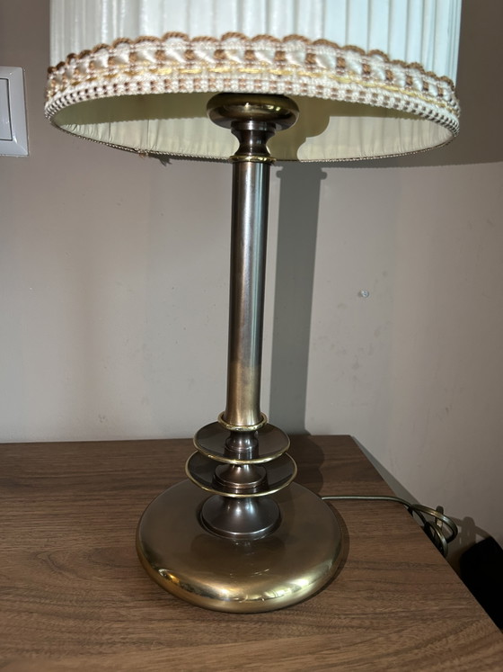 Lampada da tavolo classica in ottone con paralume a pieghe (vintage) – Lampade da tavolo, Other (photo 5 of 10)