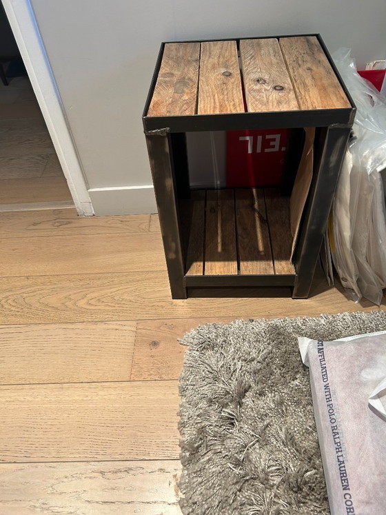 Image 1 of MICHELI DESIGN tv-meubel, massief hout en staal, industriële stijl