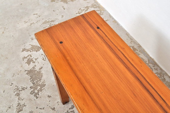 Image 1 of Vintage hardhouten bank,1950s