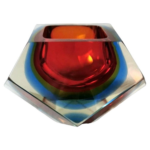 Sculptural submerged glass ashtray by Gianfranco Mandruzzato Murano 1970