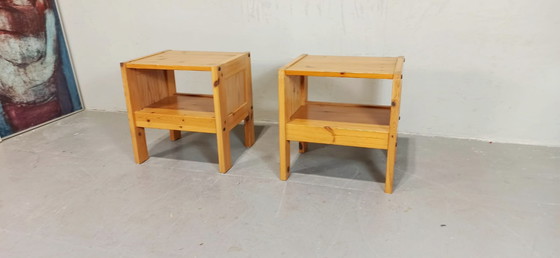 Image 1 of Set of 2 vintage pine night stands 