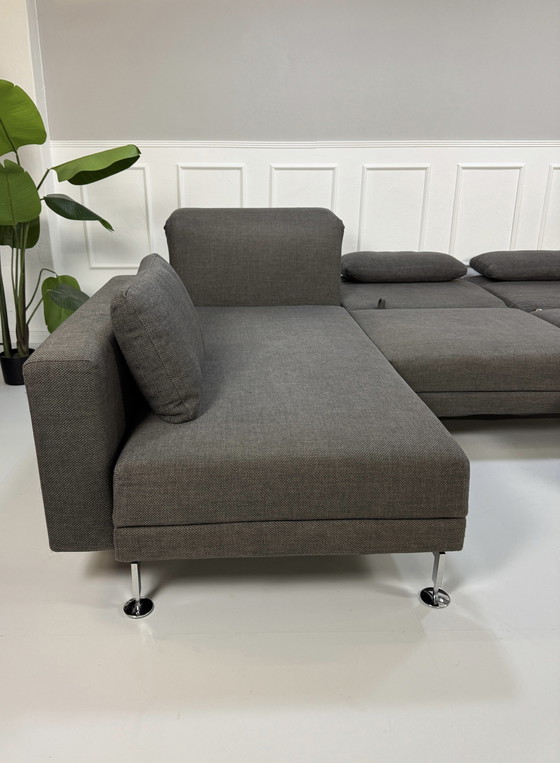 Image 1 of Brühl Moule corner sofa designer sleeping function fabric gray sofa