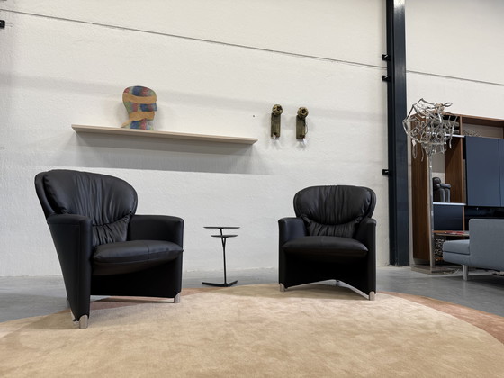 Image 1 of 2 Leolux Excalibur fauteuils zwart leer