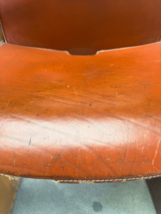 Sedia Vintage B&B Italia Dialogo Afra & Tobia Scarpa – Poltrone, Leather, Wood (photo 10 of 13)