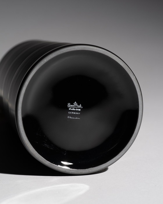 Image 1 of Marcello Morandini &amp; Tapio Wirkkala Rosenthal Dúo de jarrones de porcelana mate Noire