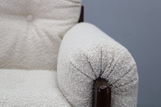 Image 1 of Poltrona Bouclé restaurata di metà secolo, Cecoslovacchia, anni '70