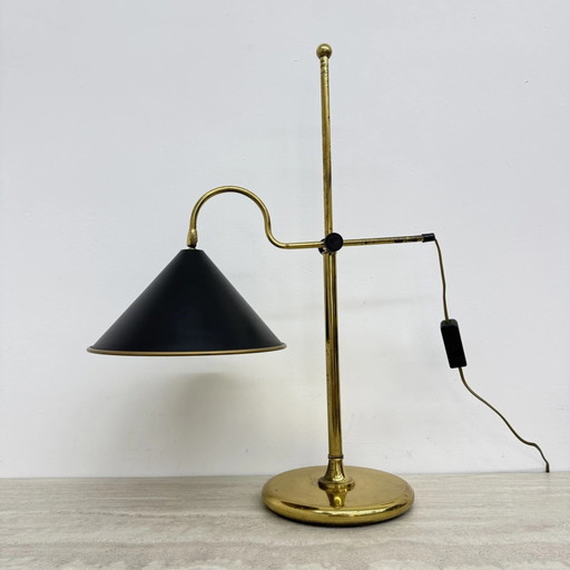 Verstellbare Schreibtischlampe aus Messing, Mid-Century, 1970er Jahre