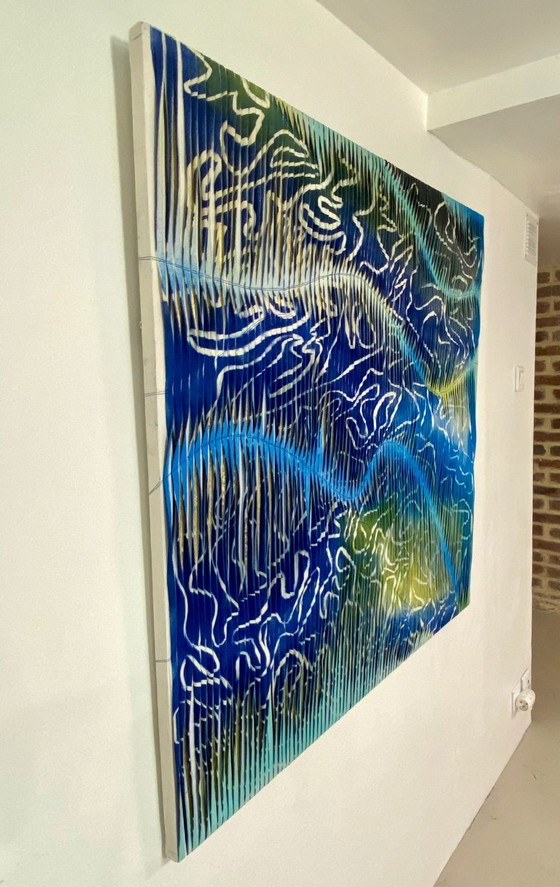 Image 1 of Textile sculpture painting. ref Nordic Shards