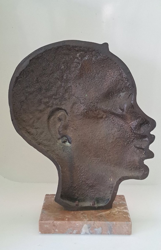 Image 1 of Bronze Profile of an African Man, 1930, Franz Hagenauer Vienna
