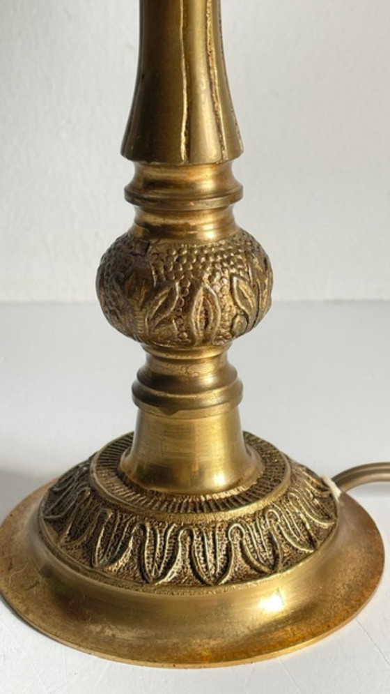Lampada da Tavolo VINTAGE in Ottone Massiccio e Velluto – Lampade da tavolo (photo 4 of 16)