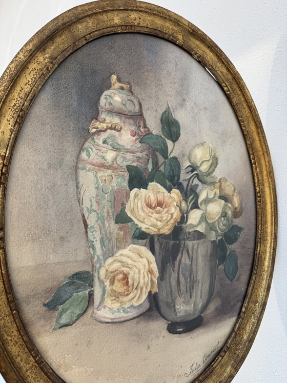 Image 1 of Watercolor Still Life in Antique Style by Julia Convert