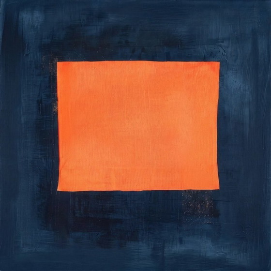 Wabi Sabi Abstract Neon Orange 95×95 cm | Fine Art on 5 mm Acrylic Glass | Exhibition Piece – Art Prints (photo 2 of 6)