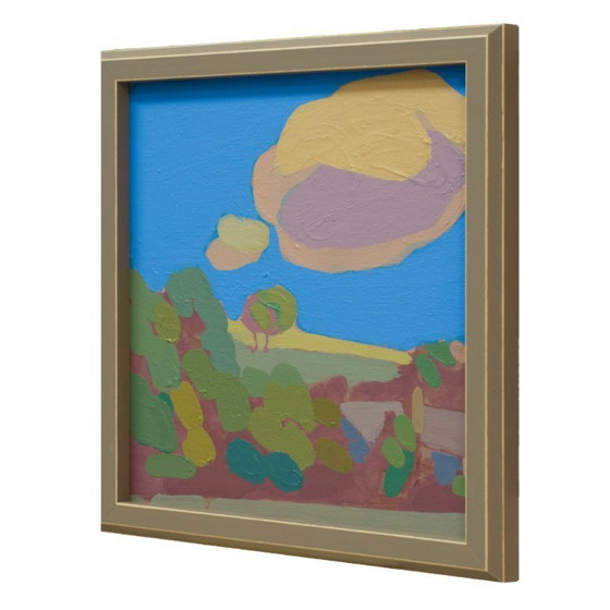 Image 1 of "Blu", dipinto unico, pezzo unico dipinto a mano, 22 x 22 cm, con cornice