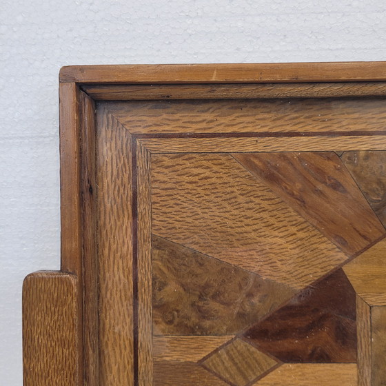 Image 1 of Bandeja Art Déco, Marquetería Y Cristal, 1950 – Francia