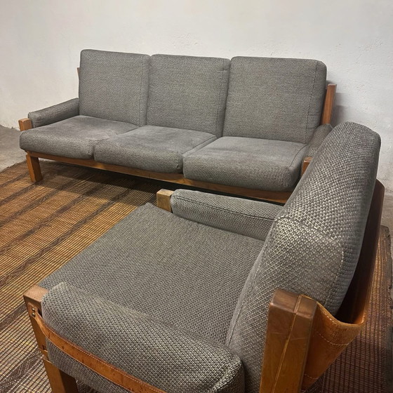 S32 Sofa & S15 Armchair by Pierre Chapo, France, 1966, Seating area, Wood, Grey (photo 2 of 15)