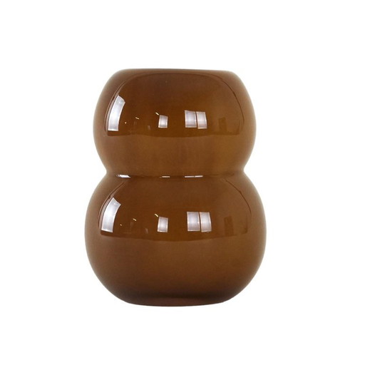 Caramel glass vase, Danish design, 1960s, made in Denmark