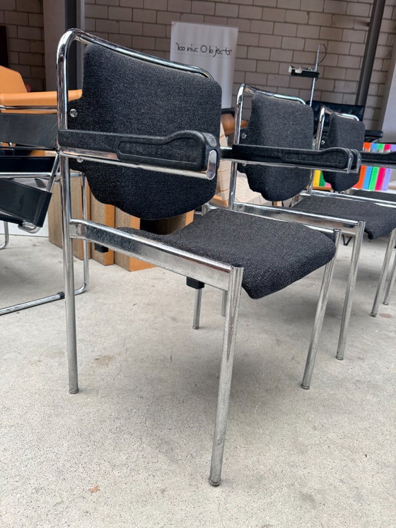 Image 1 of Vintage Schöder & Henzelmann tubular frame stackable chairs (more in stock)
