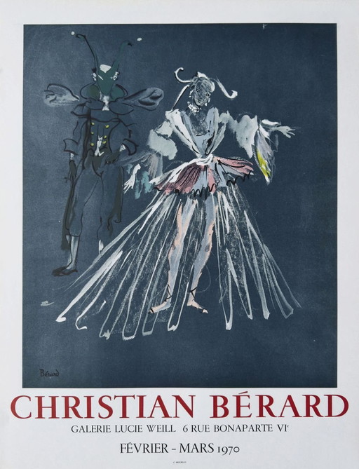 Christian BERARD Expo 70 - Galerie Lucie Weill originele poster 1970