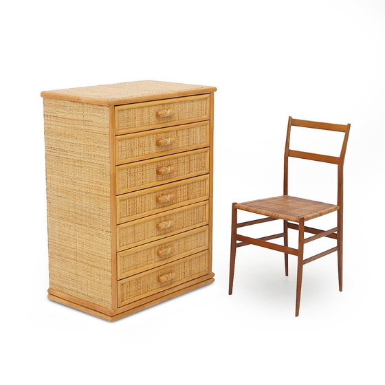 Image 1 of Rieten ladekast, jaren 1980