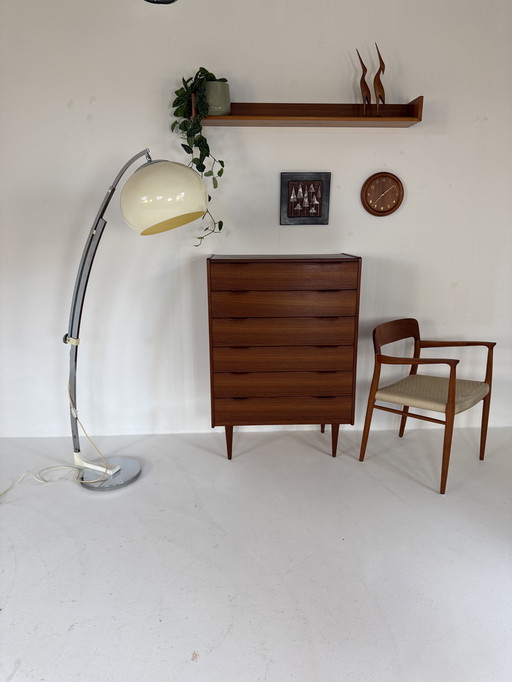 Lampada ad arco orientabile vintage, Sölken Leuchten '70