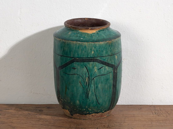 Antieke geëmailleerde vaas met plantaardige motieven (ca. 1820) #15 – Vazen, Ceramic (photo 35 of 40)