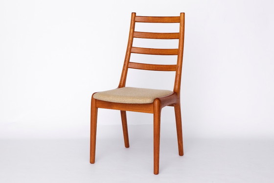 Image 1 of Set of 4 JK Møbler Teak Chairs – 1970s Danish Design, Vintage Dining Chairs, Original Upholstery, Mid-Century Modern