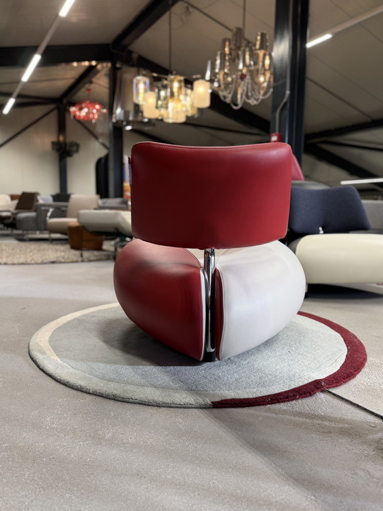 Image 1 of Leolux Pallone Fauteuil Rood Design Stoel Leer