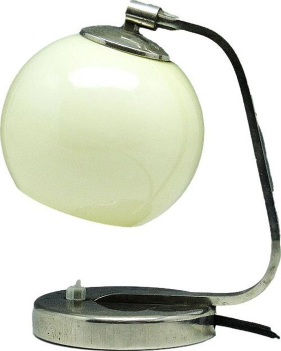 Mid-Century Glass and Metal Bedside Lamp, 1950s – Table lamps (photo 10 of 10)